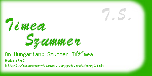 timea szummer business card